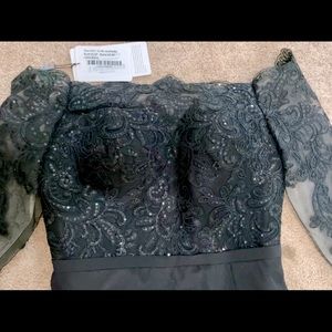 A-Line Off-the-Shoulder Asymmetrical Chiffon Lace Bridesmaid Dress With Sequins